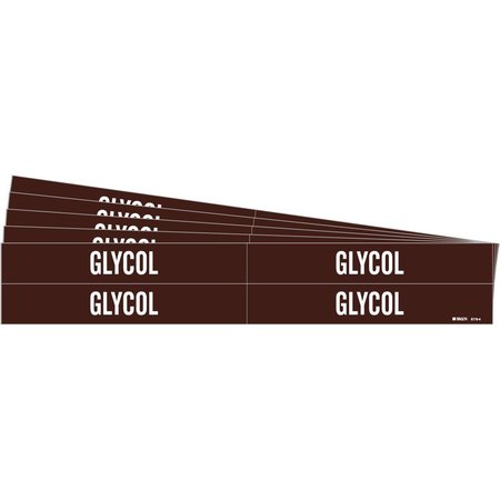 GLYCOL Pipe Marker Style 4 White On Brown 4 Per Card, 5 PK